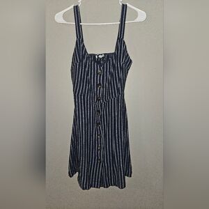 Lush Navy and White Striped Mini Dress